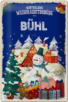 Blechschild WeihnachtsgrüßE BÜHl Geschenk Fest Deko Schild Tin Sign 20X30 Cm