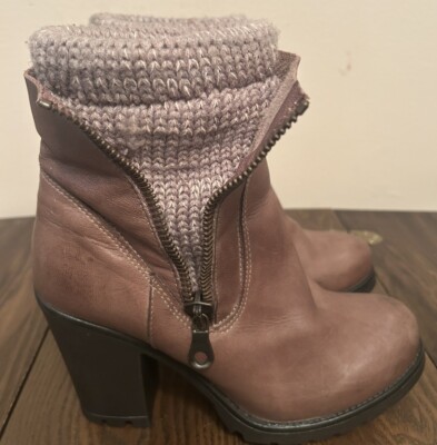 Steve Madden Sweater Cognac Leather Boots Women s Size 9M