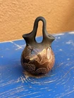 Small Black Wedding Vase Pot Coyote Horse Etching Native d66 Santa Clara