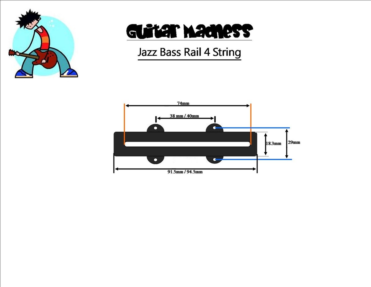 JAZZ BASS PICKUP SET Alnico V Neck & Bridge Screws & Springs In 3 - Foto 9