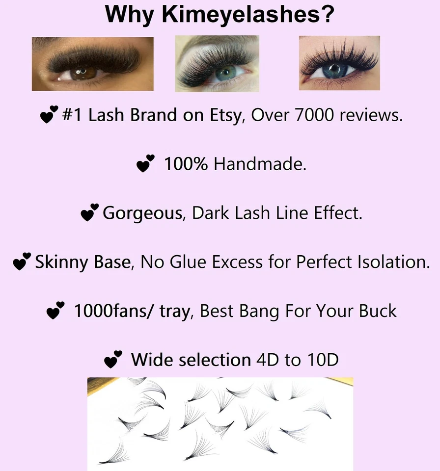 Color Lashes 1000 Premade Volume loose Fans 6D Eyelash Extensions Promade mixed - Image 2 of 3