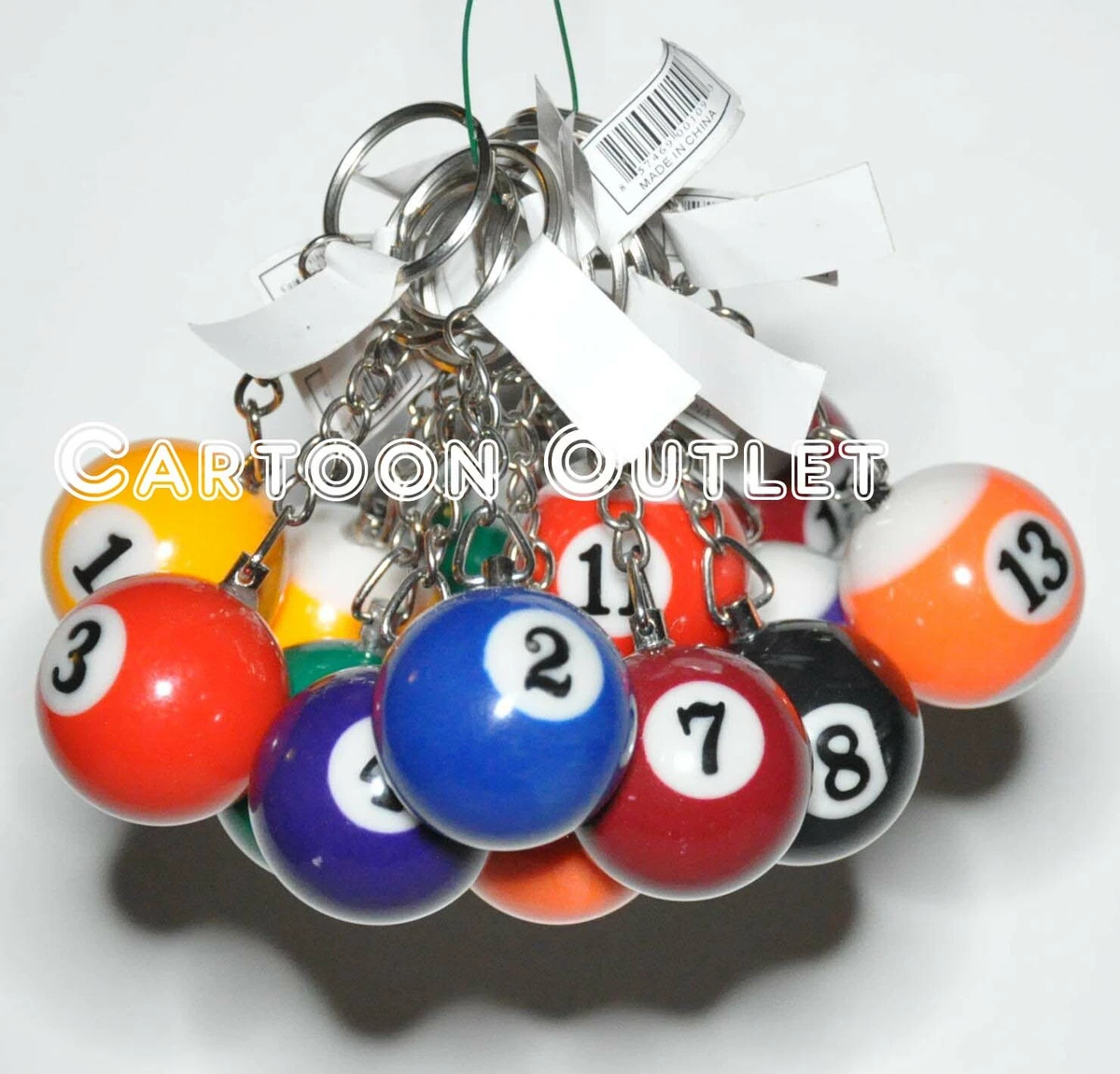 Pool shop ball keychain