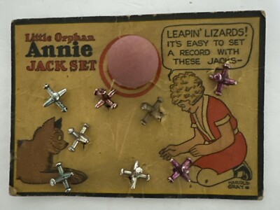 Orphan Annie Jacks Set Original  Leapin  Lizards 1930 s Harold Gray Rare Find