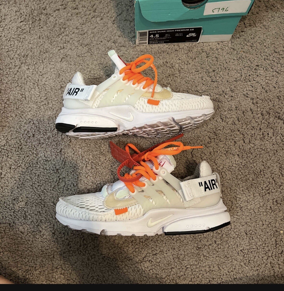 OFF WHITE X NIKE Nike Air Presto x bianco sporco 2018 taglia 4 usate. Taglia rara
