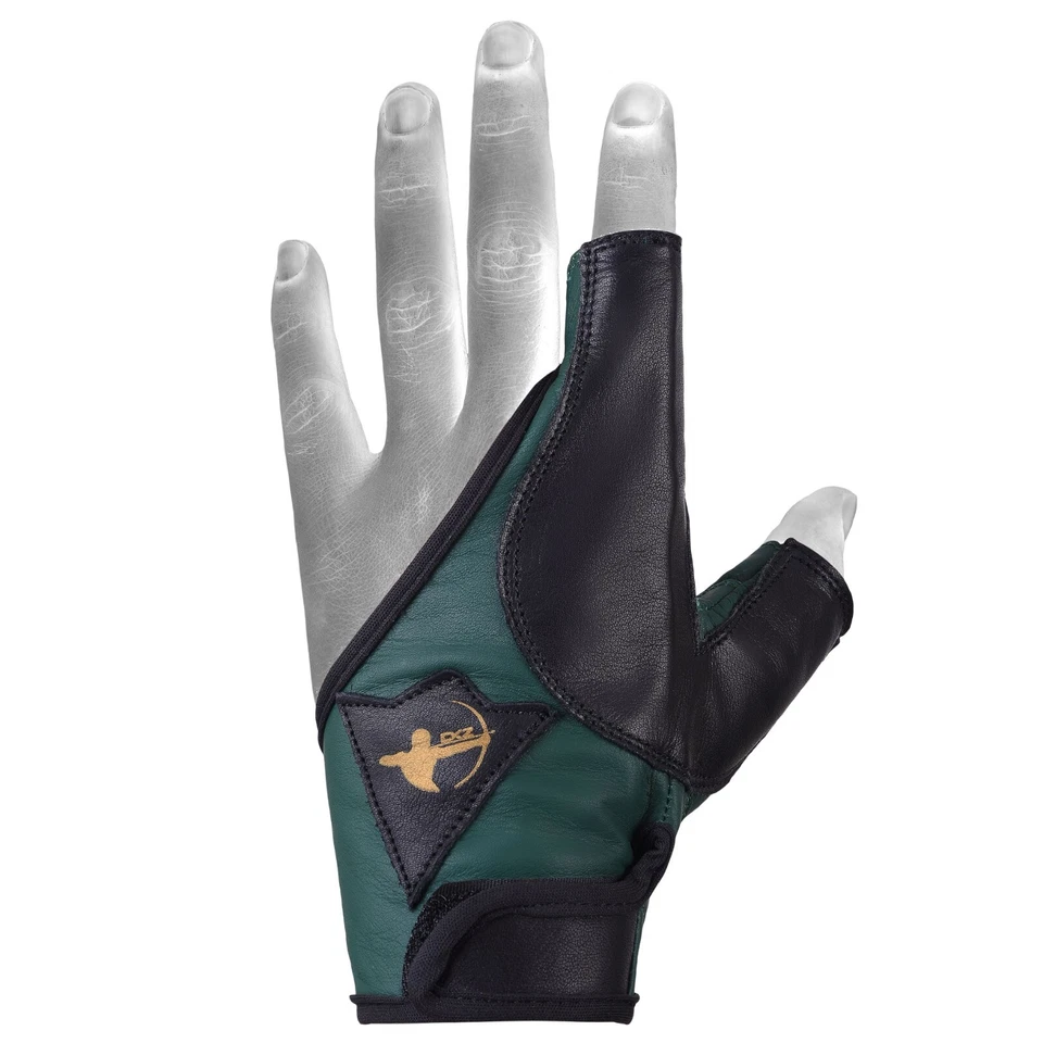 Archery Shooting glove 100% leather LEFT HAND green blue red - Image 3 of 4