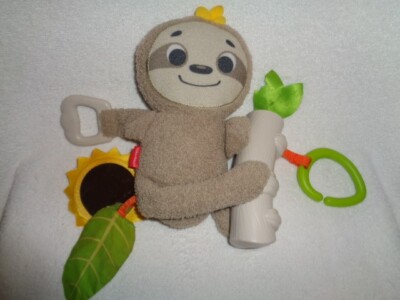 Sloth Fisher Price Slow Much Fun Plush Gray Baby Stroller Hang Toy Vibrates  2018 | eBay
