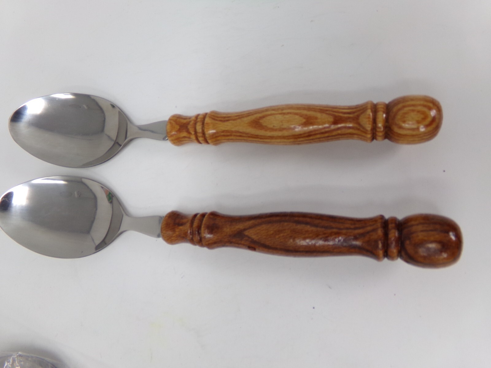 New 33 pc Partial Set-Stainless Steel Flatware-Wood Handles-Old Homestead