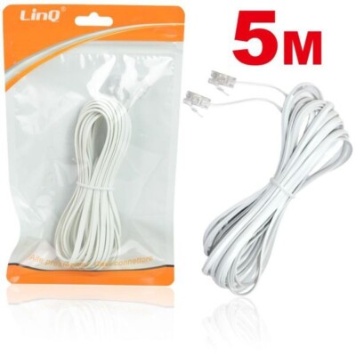 4 Cavi Telefonici RJ11 6P4C Maschio-Maschio – Corti Da 3 Pollici, Pin Placcati Oro, Per Telefoni E Modem