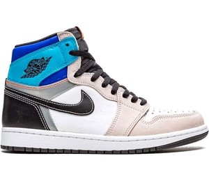 JORDAN Air Jordan 1 Rétro High Baskets Blanc Gris Bleu DC6515-100 | eBay