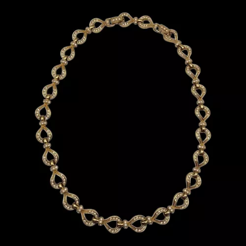 Vintage CHRISTIAN DIOR Teardrop Rhinestone Goldtone Statement Adjustable *RARE*