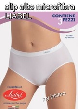 6-12 SLIP ALTO LIABEL 080 BIANCO NERO microfibra seamless MORBIDO INTIMO MUTANDE