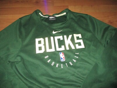 VERY NICE MENS NIKE DRI-FIT MILWAUKEE BUCKS CREW NECK SWEATSHIRT SIZE S  SMALL