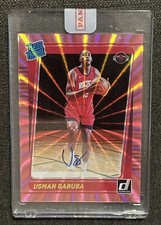 2021-22 PANINI DONRUSS USMAN GARUBA RATED ROOKIE AUTO HOLO PINK LASER SEALED
