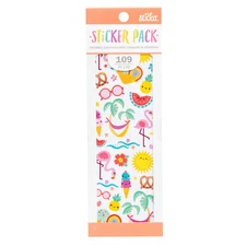 Crafts Sticko Sticker Book Summer Fun Flamingos Ice Cream Sun Palm Trees Fruit