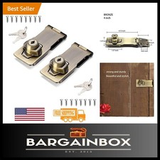 High-Security 3-Inch Keyed Hasp Locks for Cabinets  Small Doors, Bronze Finish