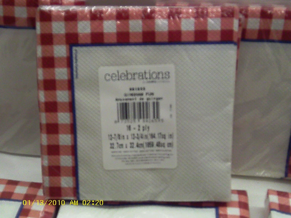 Wholesale lots of 16 Gingham Fun paper napkins - Image 3 of 3