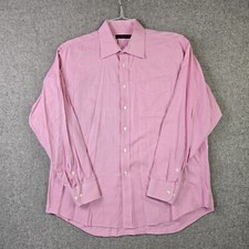Hart Schaffner Marx, Long Sleeve Dress Shirt PINK Micro Stripes Sz 17-35 XL EUC