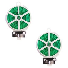 328FT 100M Kitchen Bag Gardening Plant Green Twist Tie Wire Roll With Cutter 2pc