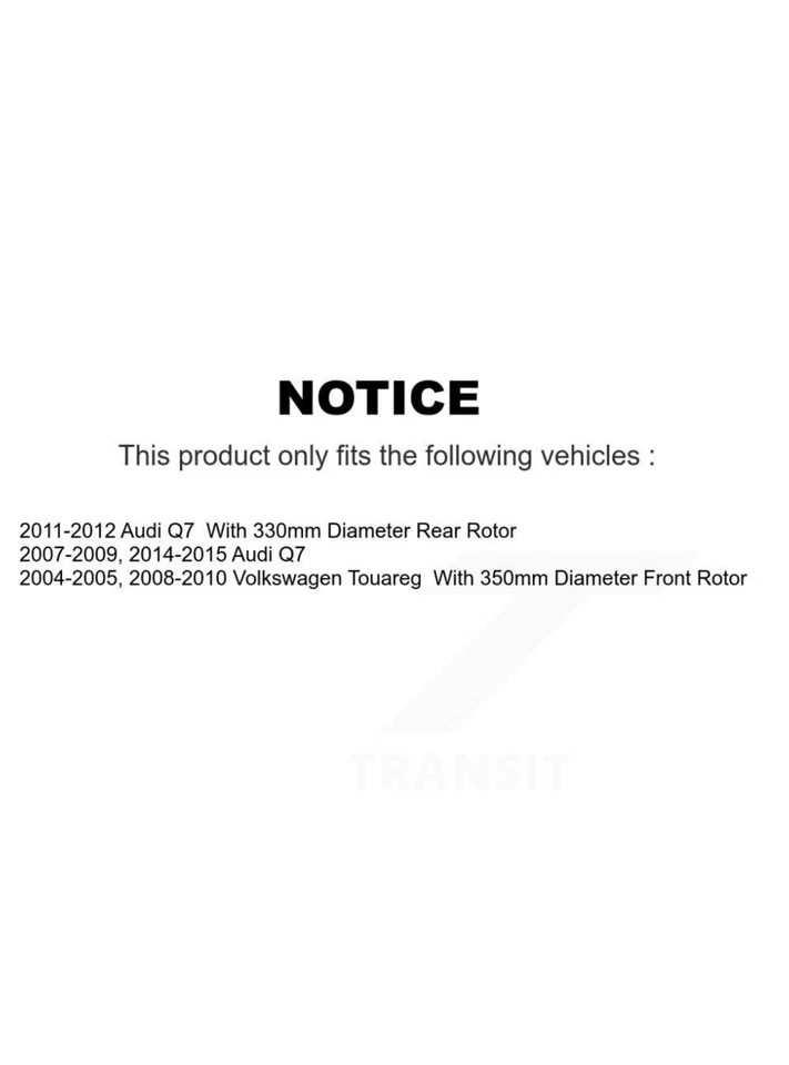 Kit de rotores de freno delanteros y traseros y pastillas semi metálicas para Audi Q7 2007-2015  Foto 2 de 4