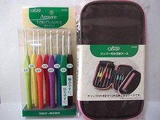 Clover Crochet Hooks Set of 8 and Crochet case with zipper Set from Japan NEW