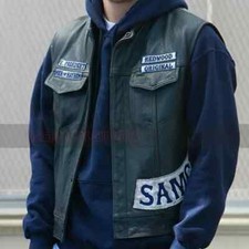 New Sons of Anarchy Biker Vest  SOA Motorcycle Highway Gangs Real Leather Vest