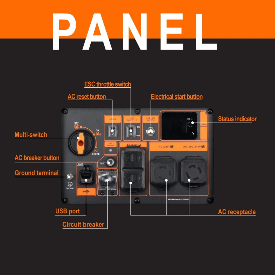Generador Inversor Portátil Genkins 8000 Vatios Funcionamiento Silencioso Arrancador Eléctrico Foto 2 de 4