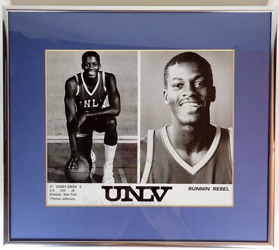Sidney Green Signed Player Photo - UNLV Runnin Rebels 1982 - Framed & Inscribed