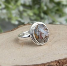 Copper Ethiopian Opal Ring 925 Sterling Silver Statement Boho Ring Jewelry