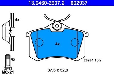 ATE BREMSBELÄGE AUDI A4 A6 4B2 4B4 4B5 4B6 VW BORA 1J2 GOLF PASSAT SEAT SKODA