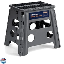 13" Folding Step Stool for Adults and Kids Holds Up to 300 lbs,Non-Slip Foldi...