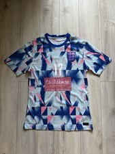 Nike Women's England Pre-Match Soccer Top Jersey Glass Shattered Blue Size 2XL