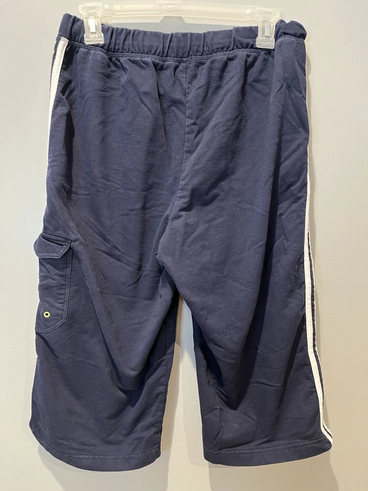 Capris para mujer marca Tangerine azul marino con rayas laterales blancas talla L Foto 4 de 4