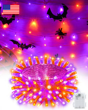 Halloween String Lights Battery Operated Orange And Purple Lights With Timer Wa