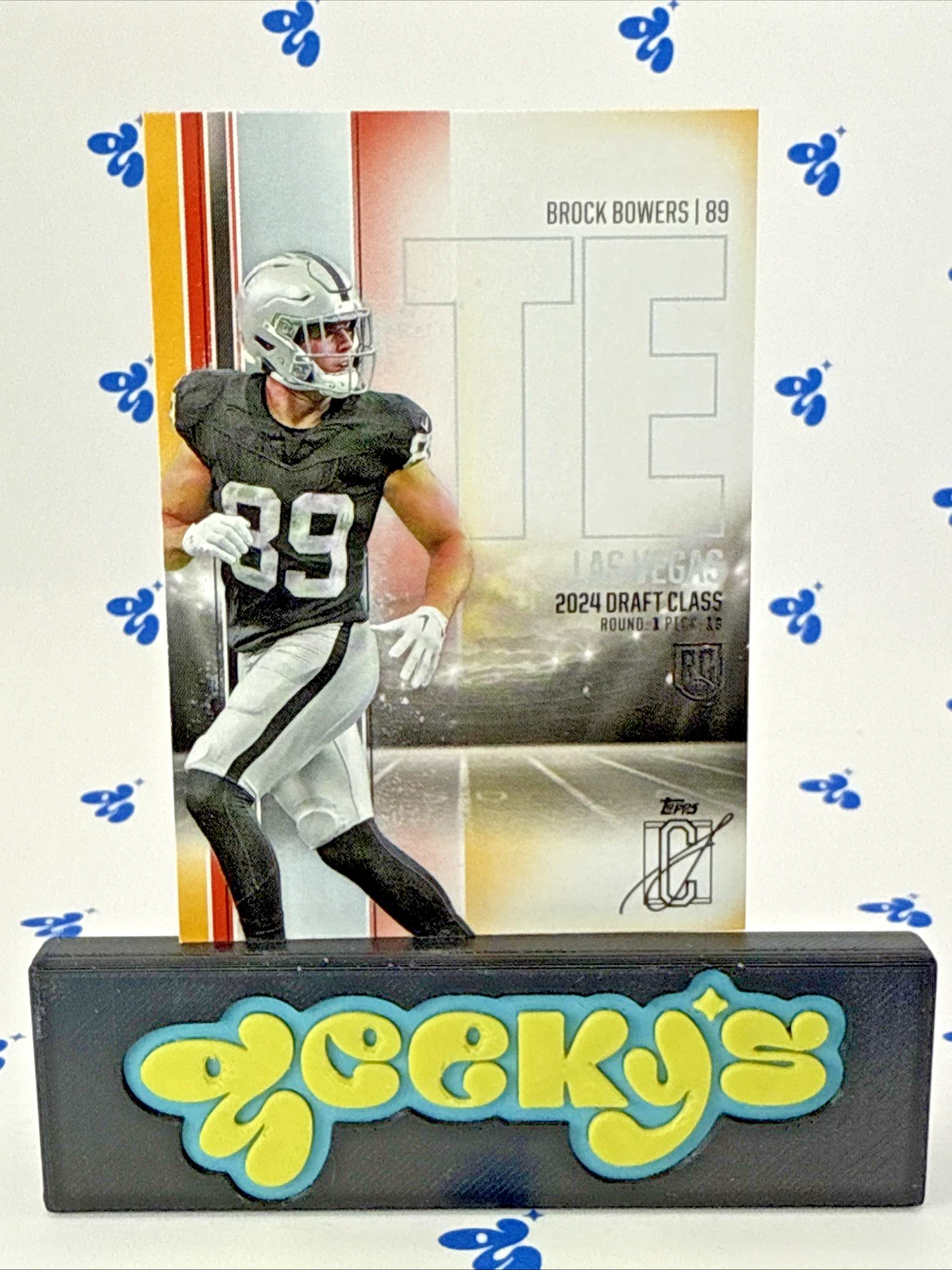 2024 Topps Signature Class Football Red & Yellow Brock Bowers RC #129 Raiders