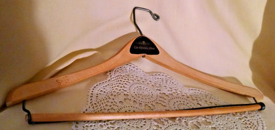 Wooden Clothes Hanger Vintage Quality Shop Norfolk Portsmouth VA S-17 Slacks Bar