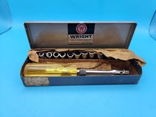 Vintage Wright 10 Point 14 Socket Set Hard Handle Breaker Bar 2436 Vintage Wright 10 Point 14 Socket Set Hard Handle Breaker Bar 2436