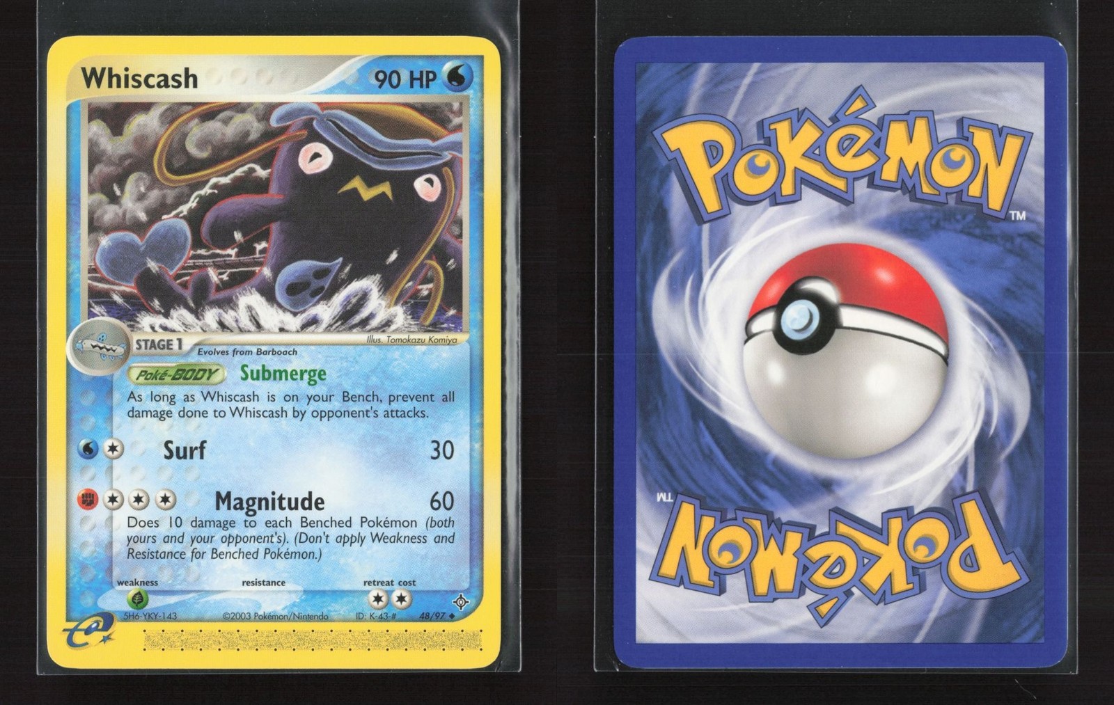 Whiscash 48/97 Uncommon Dragon Pokemon NM