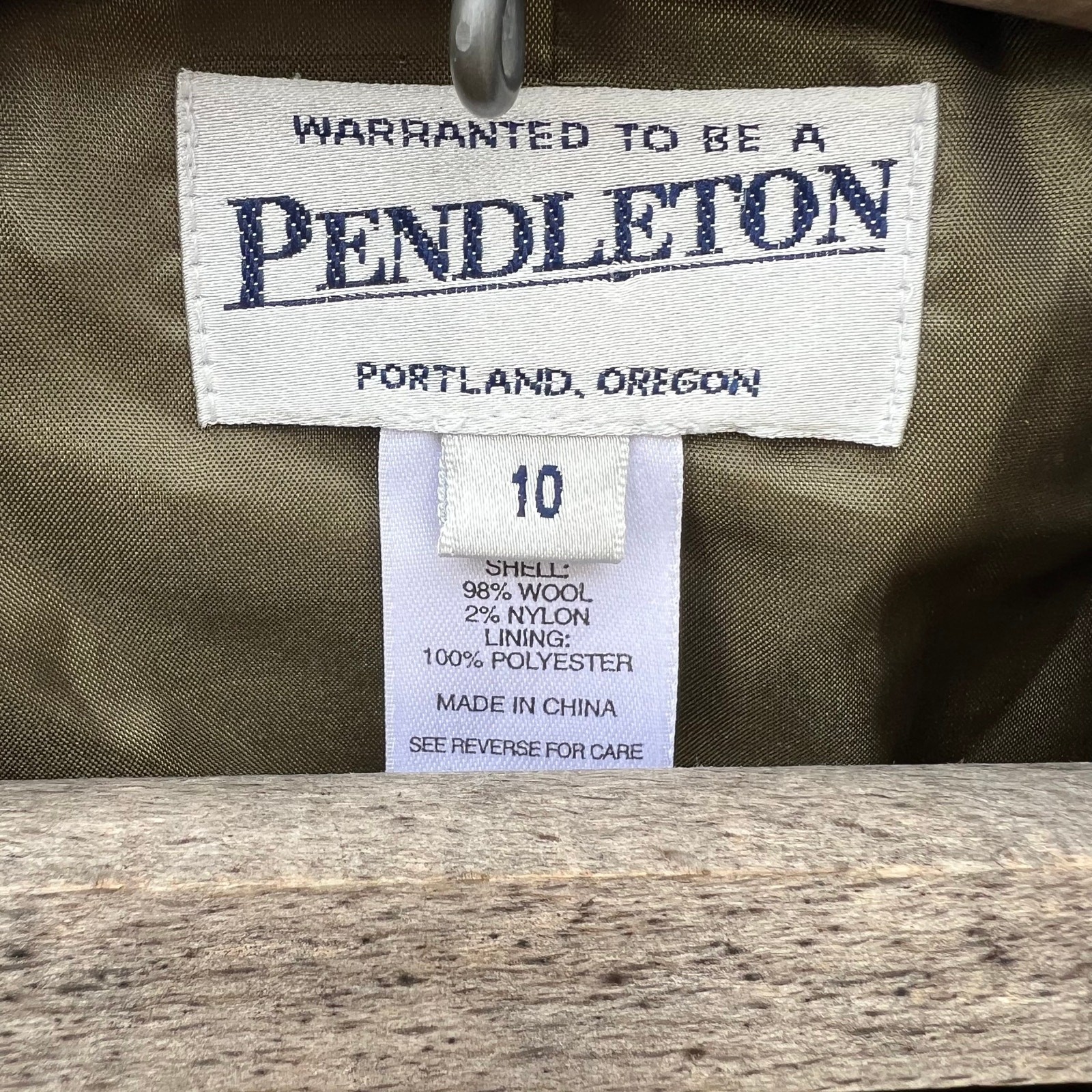 Pendleton Green Floral Leaf Fall Wool Blazer Size… - image 4