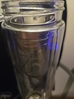 Glass Tea Infuser Bottle w/ Travel Sleeve Black Sacred Lotus 14oz Double Wall — photo 2