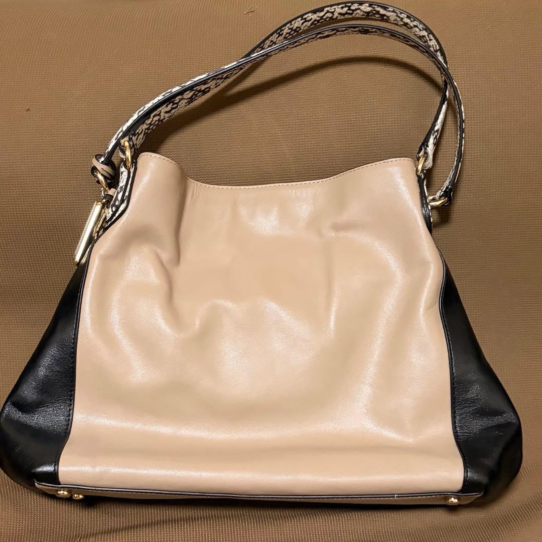 COACH Coach Bicolor Python Beige Black Snake Patt… - image 2