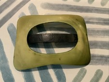 Vintage Green Lucite / Plastic Buckle Curved Thin 2.5 X 1 7/8"
