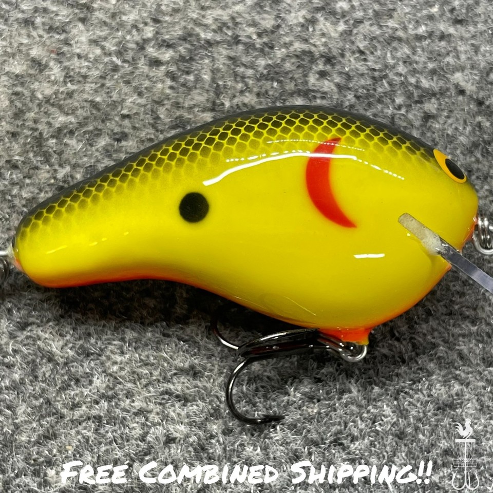 Leurre De Pêche Vintage Bagley Balsa B2 BB2 - Crankbait Squarebill - Bois
