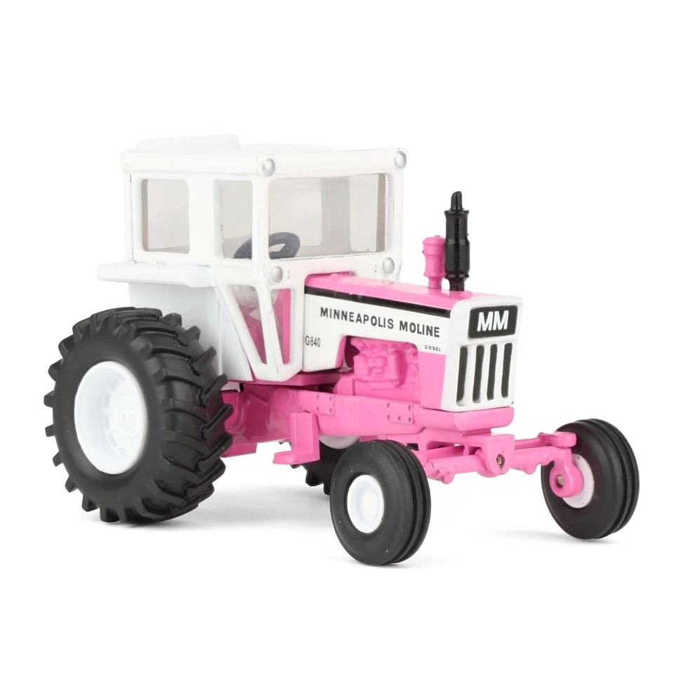 Tractor Spec Cast 1/64 rosa Minneapolis Moline G840 con ancho delantero y cabina SCT982 Foto 2 de 4