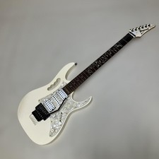 Guitarra Eléctrica Ibanez JEM 555 WH Blanca Modificada con Brazo de Trémolo