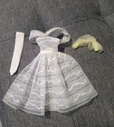 Vintage 1960s Mattel Barbie #987 Orange Blossom White Over Dress, One Glove