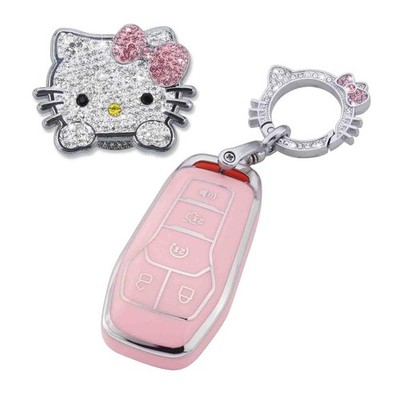 Pangpai Pink Car Accessories 3 Pcs for Ford F-150 Explorer Mustang Edge Linco...