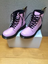 DR. MARTENS 1460J 8-Eye Patent Boot Toddler Size 2 Pale Pink NEW WITHOUT BOX