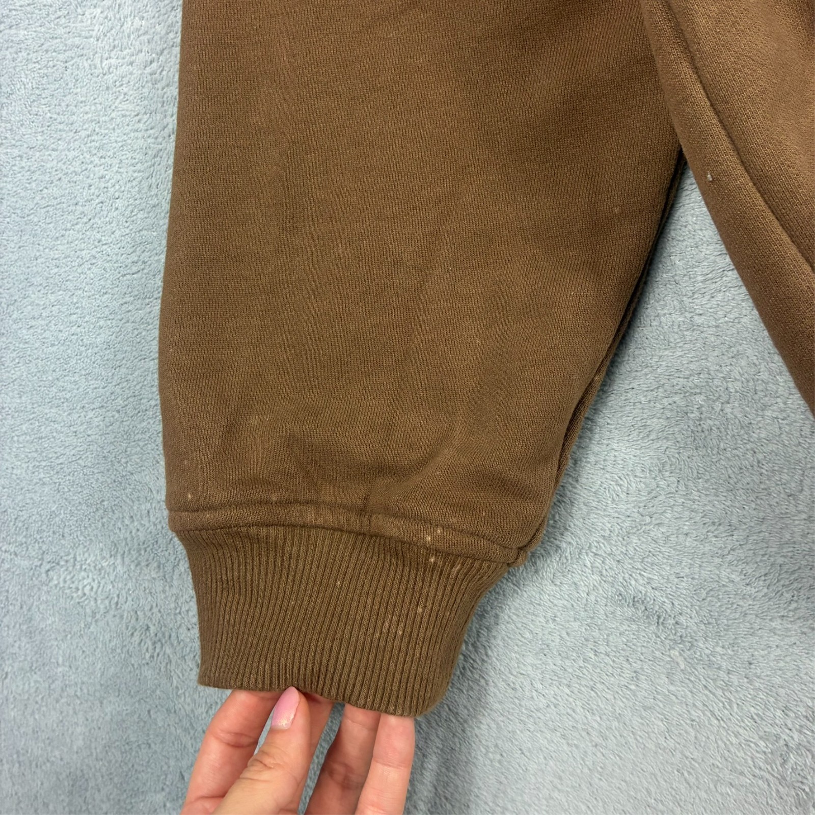 VTG Animal 90's Brown Heavyweight Waffle Lined Skate Spellout XL Full Zip Hoodie image 6