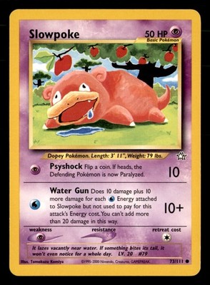 Slowpoke 73/111 Common Neo Genesis Pokemon Unlimited Lightly Played