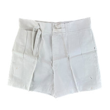 British Merchant Navy Shorts wei&szlig; Vintage 50er Busch Kleid tropisch Plissee W40